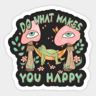 Do What Makes You Happy Cute Frog Sticker